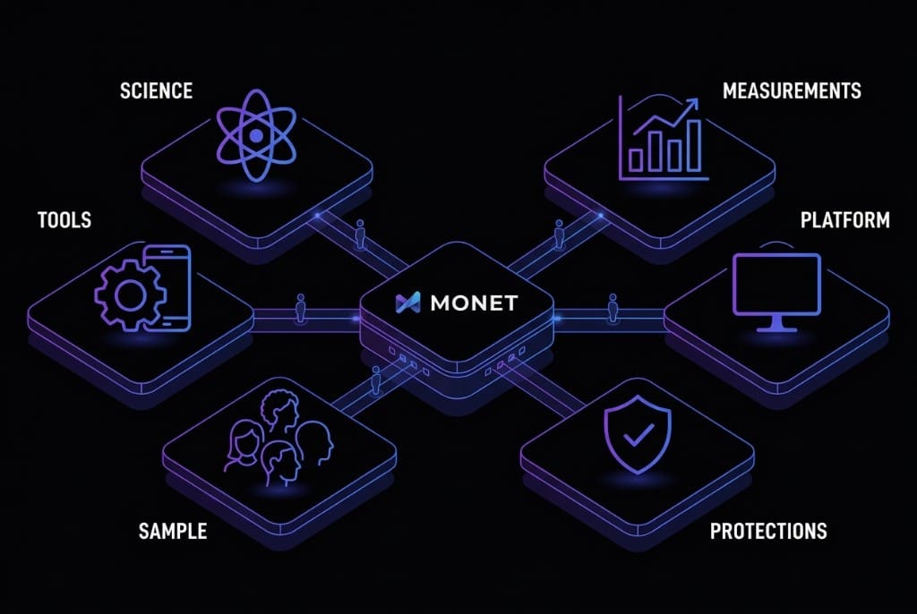 Monet technology network — science, tools, sample, measurements, platform, and protections